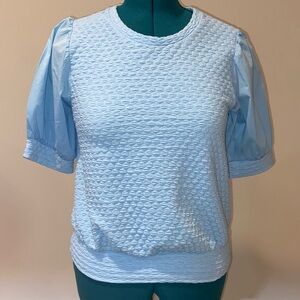 Porridge Textured Puff Sleeve Top